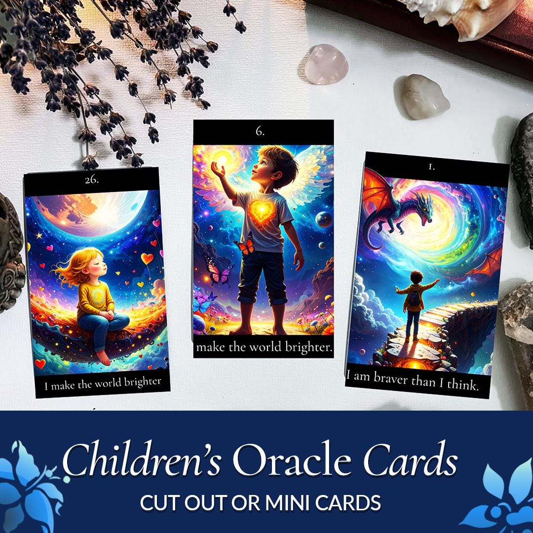 Children's Affirmation Oracle Cards | Positive Daily Messages for Kids, Mindfulness, Self-Esteem, Confidence, Digital Download