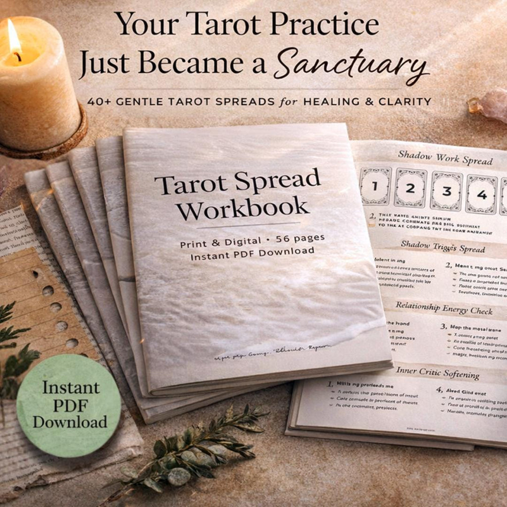 Tarot Spread Workbook | Shadow Work & Self-Reflection PDF Journal | Digital Download