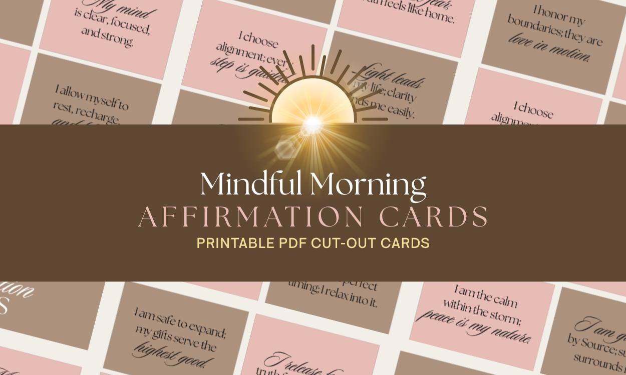 Printable Self Love Affirmation Cards | Positive Mindset Deck | Digital Download