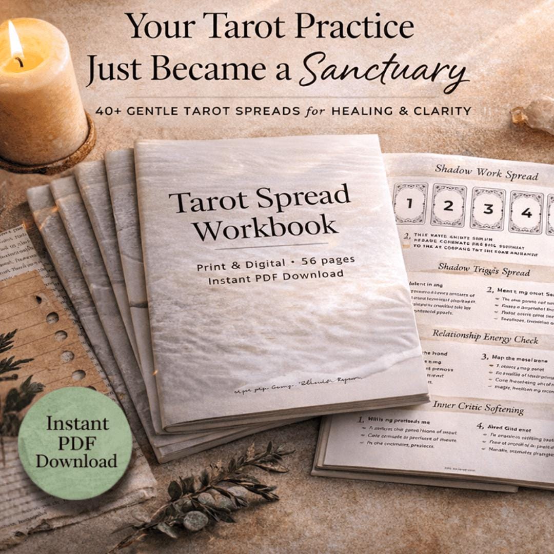 Tarot Spread Workbook | Shadow Work & Self-Reflection PDF Journal | Digital Download