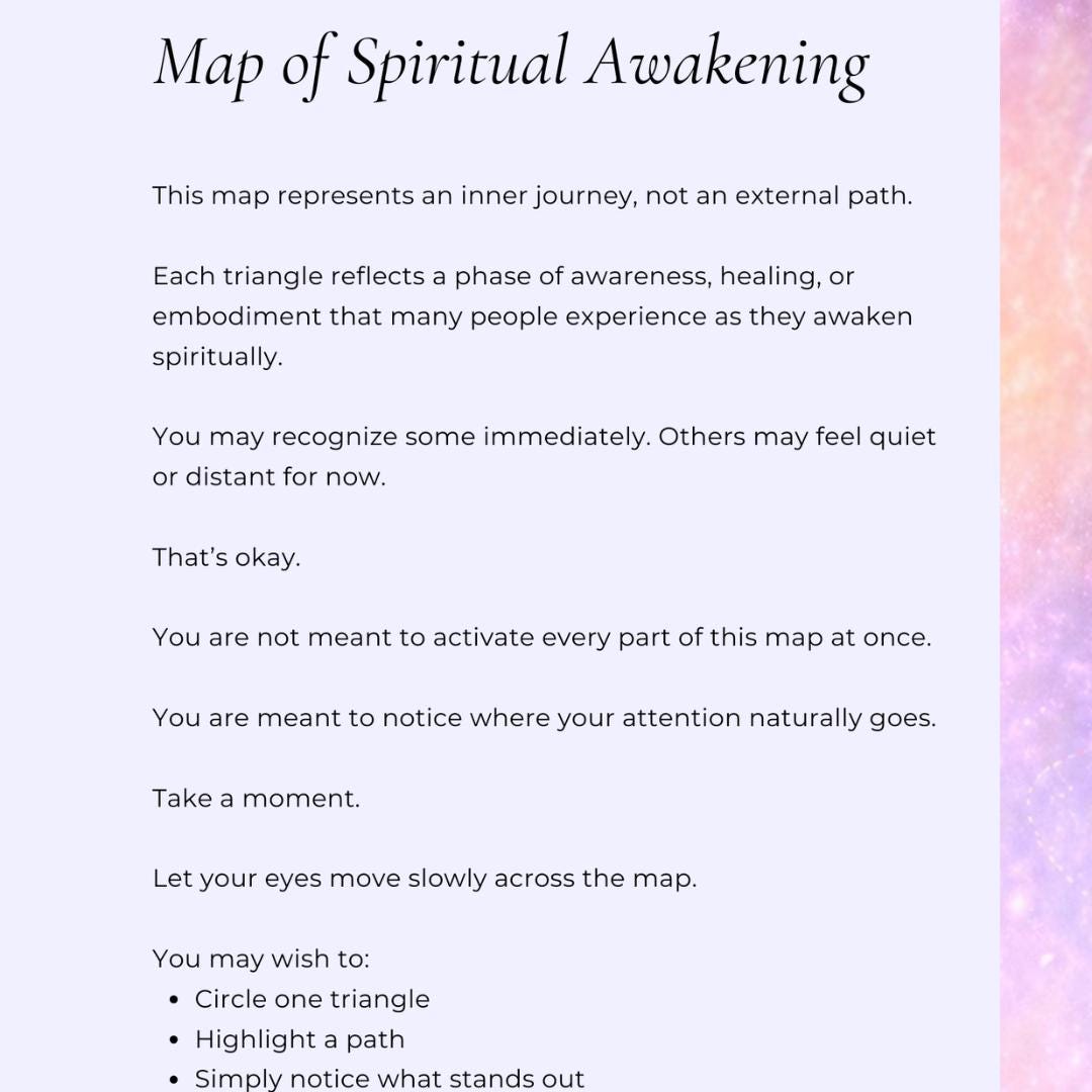 Spiritual Awakening Map, Self Love Guide, Healing Journey Prompts (Digital PDF)