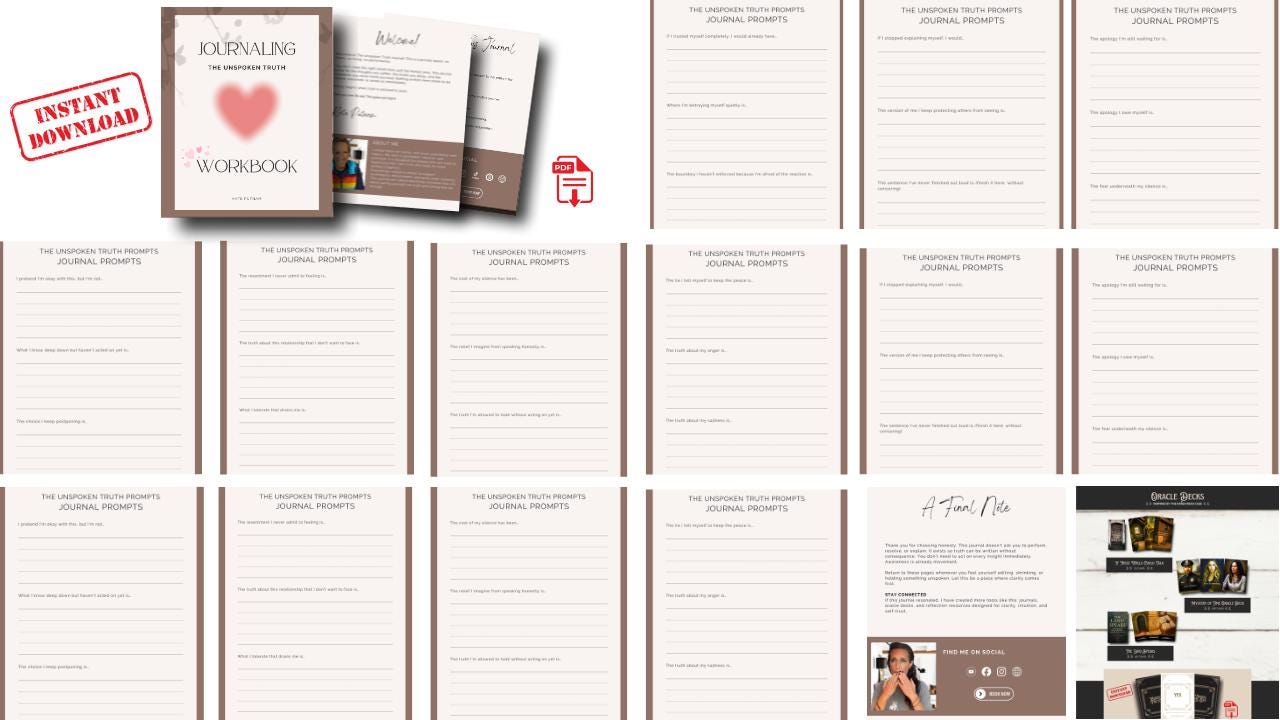 Shadow Work Journal Prompts Workbook • 45 Trauma-Safe Prompts • Printable PDF