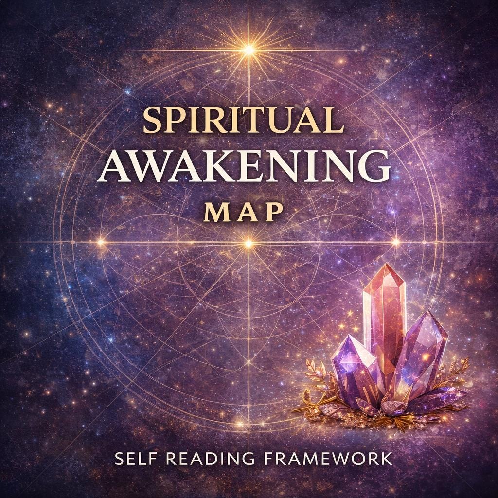 Spiritual Awakening Map, Self Love Guide, Healing Journey Prompts (Digital PDF)