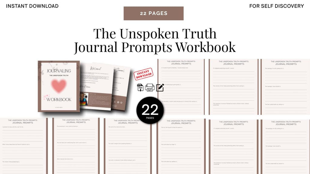 Shadow Work Journal Prompts Workbook • 45 Trauma-Safe Prompts • Printable PDF