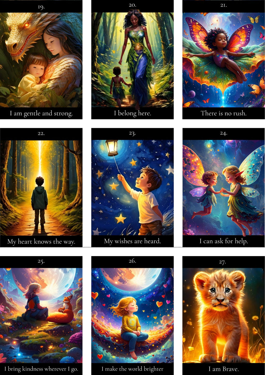 Children's Affirmation Oracle Cards | Positive Daily Messages for Kids, Mindfulness, Self-Esteem, Confidence, Digital Download