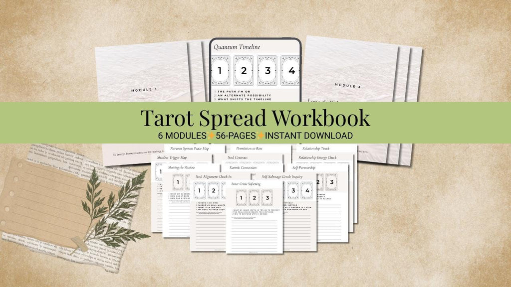 Tarot Spread Workbook | Shadow Work & Self-Reflection PDF Journal | Digital Download